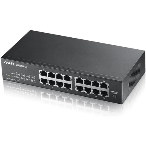 ZYXEL Switch 16x1000Mbps Fémházas Rackes, GS1100-16-EU0104F Zyxel