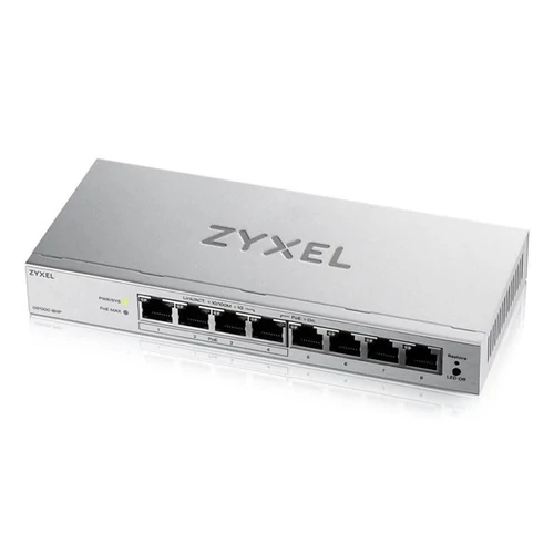 ZYXEL Switch 8x1000Mbps (4xPOE + ), Fémházas Asztali, GS1200-8HPV3-EU0101F Zyxel