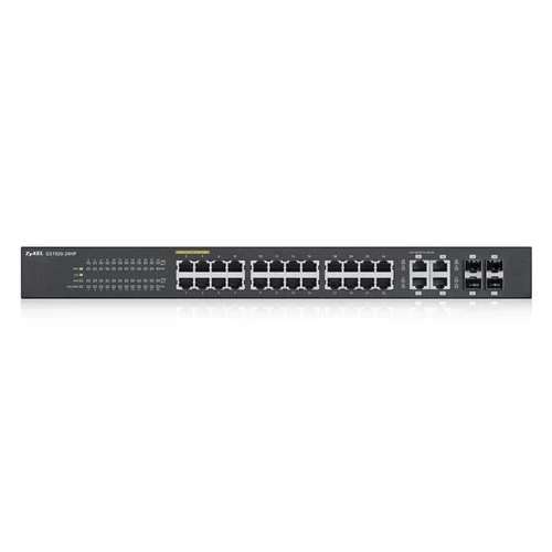 28 Port Smart Managed PoE Switch 24x Gigabit Copper PoE and 4x Gigabit dual pers