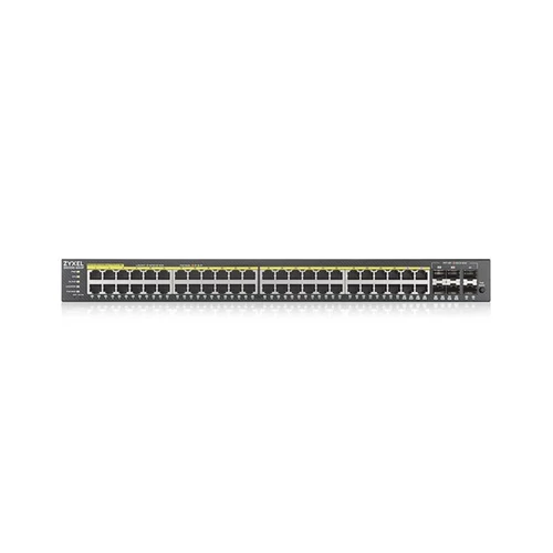 ZYXEL Switch 44x1000Mbps (44xPOE) + 4xGigabit kombó SFP + 2xGigabit SFP, Menedzselhető Rackes, GS2220-50-EU0101F