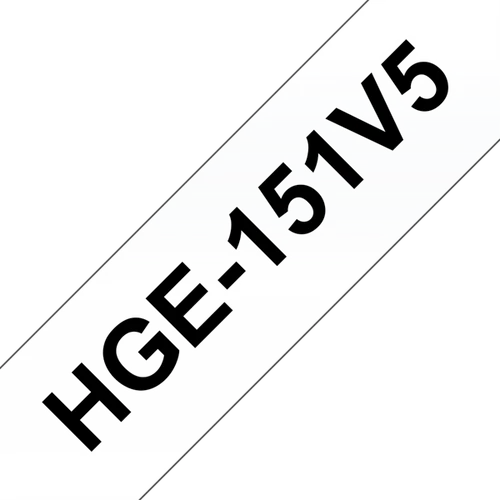BROTHER szalag HGe-151, Átlátszó alapon Fekete, Nagy sebességű, 24mm  0.94", 8 méter, 5db / csomag Brother