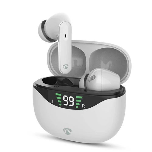 Nedis HPBT2450WT bluetooth fülhallgató (headset), ANC (aktív zajszűrés), üzemidő: 30 óra, töltőtok, beépített mikrofon NEDIS