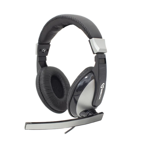 SBOX Fejhallgató, HEADSET + MICROPHONE, Black / Silver SBOX