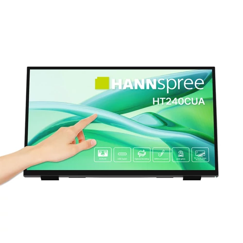 HANNspree 23.8" FHD érintőképernyős monitor USB-C HDMI DP VGA USB-hub