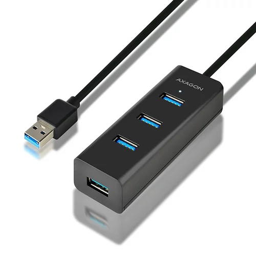 AXAGON HUE-S2BL USB3.0 CHARGING HUB (Négyportos USB 3.0 hub gyors töltéssel és tápellátással. 1,2 méteres kábel) Axagon