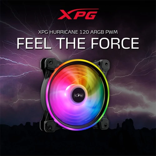 ADATA XPG Rendszerhűtő ventilátor Hurricane RGB, 12cm, fekete ADATA