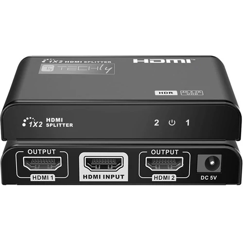 TECHLY HDMI splitter, 1 in 2 out, 30 méter, 4K Ultra HD, HDMI 2.0 Techly