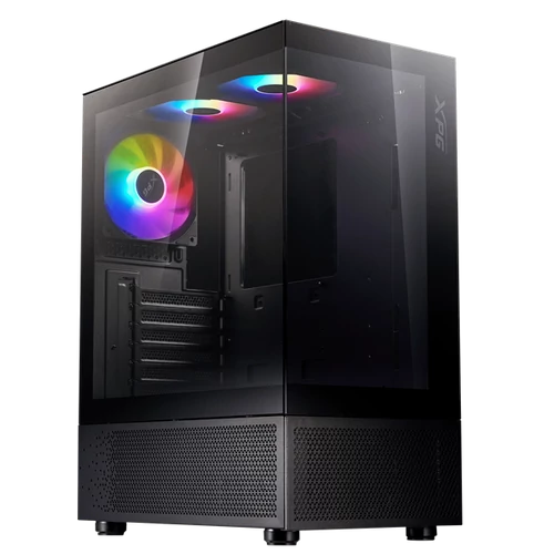 ADATA XPG Ház Midi ATX Invader X Mini, 5x120mm RGB ventilátor, Tápegység nélkül, üvegfalú, fekete ADATA