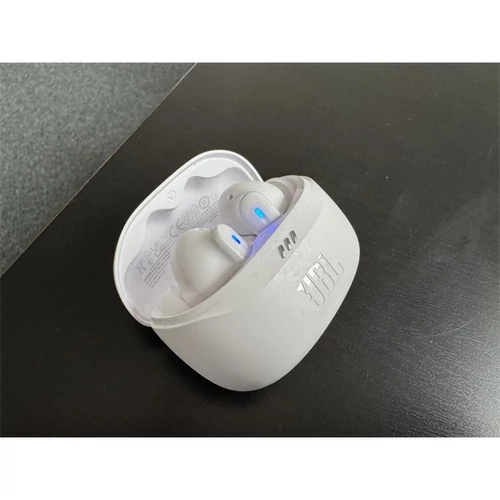 JBL Tune Beam 2 TWS Bluetooth fülfallgató mikrofonnal, USB-C, 100dB, In-Ear, 16 ohm, tölthető 2 óra, 65 mAh, fehér JBL