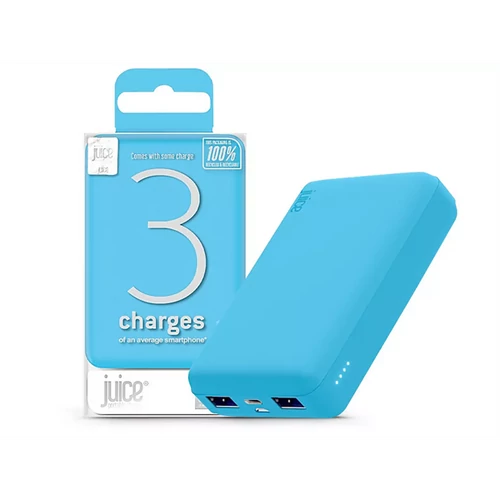 JUICE UNIVERZÁLIS HORDOZHATÓ, ASZTALI AKKUMULÁTOR TÖLTŐ - ECO 3 POWER BANK - 2XUSB +TYPE-C - 10.000 MAH - VILÁGOS KÉK HAFFNER