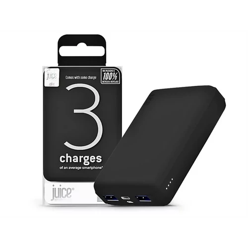 JUICE UNIVERZÁLIS HORDOZHATÓ, ASZTALI AKKUMULÁTOR TÖLTŐ - ECO 3 POWER BANK - 2XUSB +TYPE-C - 10.000 MAH - FEKETE HAFFNER