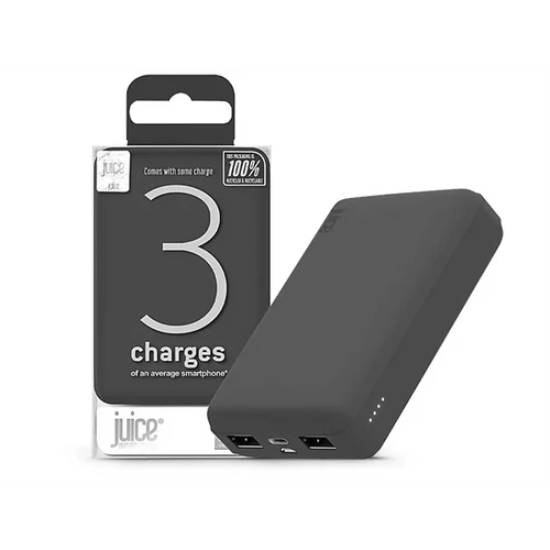 JUICE UNIVERZÁLIS HORDOZHATÓ, ASZTALI AKKUMULÁTOR TÖLTŐ - ECO 3 POWER BANK - 2XUSB +TYPE-C - 10.000 MAH - SZÜRKE HAFFNER