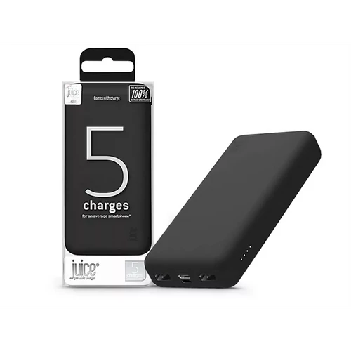 JUICE UNIVERZÁLIS HORDOZHATÓ, ASZTALI AKKUMULÁTOR TÖLTŐ - ECO 5 POWER BANK - 2XUSB +TYPE-C - 15.000 MAH - FEKETE HAFFNER