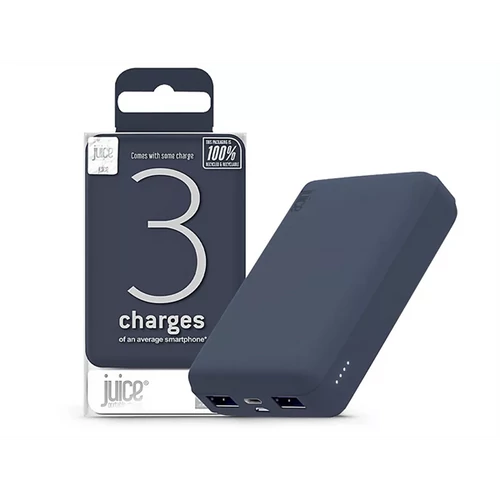 JUICE UNIVERZÁLIS HORDOZHATÓ, ASZTALI AKKUMULÁTOR TÖLTŐ - ECO 3 POWER BANK - 2XUSB +TYPE-C - 10.000 MAH - SÖTÉTKÉK HAFFNER