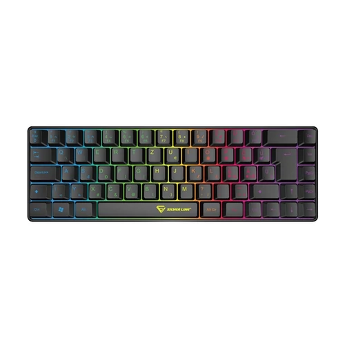 SILVERLINE gamer vezetékes billentyűzet, kompakt, RGB világítás, HU Silverline