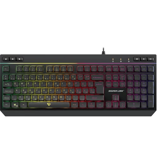 SILVERLINE gamer vezetékes billentyűzet, RGB világítás, HU Silverline
