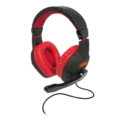 KONIX - DRAKKAR PC Skald 2.0 Fejhallgató Vezetékes Gaming Stereo Mikrofon, Fekete-Piros KONIX