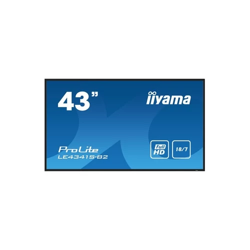 iiyama Prolite IPS 18 / 7, 42,5" 1920x1080, 16:9, 350cd, 8ms, 1200:1,VGA / HDMIx3 / USB / RS-232c x1 / RJ45x1 / IR x1 LE4341S-B2 Iiyama