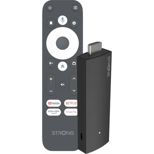 STRONG LEAP-UNA Android TV Stick, 2k felbontás, 2-1ben távirányító, BT csatlakozási lehetőség, Streaming STRONG