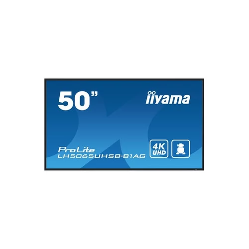 iiyama Prolite 24 / 7 49,5", 3840x2160,16:9, 800cd / m2, 9,5ms,5000:1, HDMIx2 / DP / USBx2 / RS232C / RJ45, LH5065UHSB-B1AG Iiyama