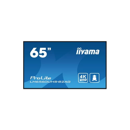 iiyama Prolite 24 / 7 64,5", 3840x2160,16:9, 500cd / m2, 6,5ms,5000:1, HDMIx3 / USBx2 / RS232C / RJ45, LH6560UHS-B2AG Iiyama