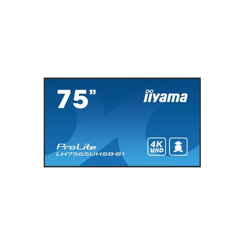 iiyama Prolite IPS 24 / 7 74,5", 3840x2160,16:9, 800cd / m2, 8ms,1200:1, HDMIx2 / DP / USBx2 / RS232C / RJ45 LH7565UHSB-B1 Iiyama
