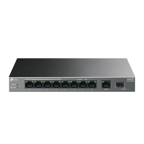 TP-Link LS1210GP 10-Port Gigabit Desktop Switch with 8-Port PoE+