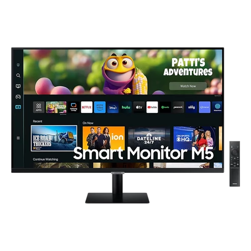 SAMSUNG Smart VA monitor 27" M5, 1920x1080, 16:9, 250cd / m2, 4ms, 2xHDMI / 2xUSB / HDCP / WiFi / Bluetooth, hangszóró SMG