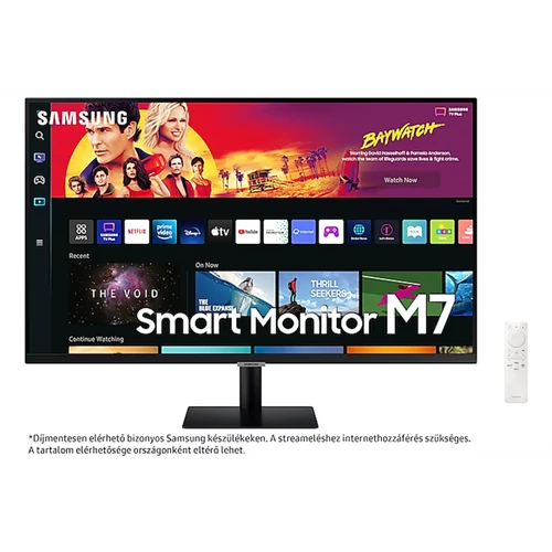 SAMSUNG VA monitor / TV 32" M7, 3840x2160, 16:9, 300cd / m2, 4ms, 60Hz, HDR, 2xHDMI / 3xUSB / USB-C / WiFi / Bluetooth, hangszóró