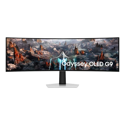 SAMSUNG Ívelt Gaming 240Hz OLED monitor 49" G93SC, 5120x1440, 32:9, 250cd / m2, 0.03ms, HDMI / MicroHDMI / DP / 3xUSB, hangszóró SMG