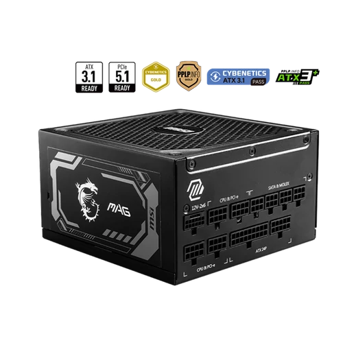 MSI Tápegység 1250W 80+ Gold moduláris, Gen 5.0 MSI PCC