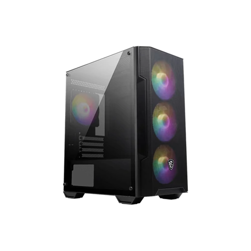 MSI Ház Micro ATX FORGE M100A, 4xARGB ventilátor, Tápegység nélkül, üvegfalú, fekete MSI PCC
