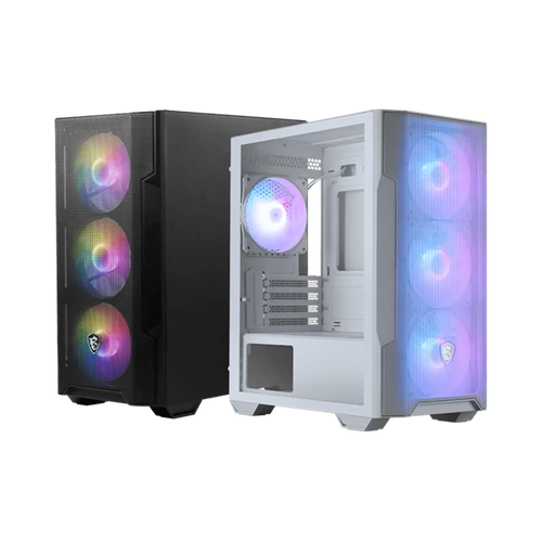 MSI Ház Midi ATX FORGE M100R, 4xARGB ventilátor, Tápegység nélkül, üvegfalú, fekete MSI PCC