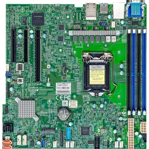 Supermicro szerver alaplap X12STH-F LGA-1200/4UDIMM/8SATA/M.2/Dual i210/microATX