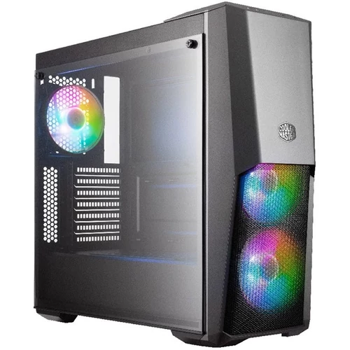 COOLER MASTER Ház Midi ATX MasterBox MB500 ARGB Tápegység nélkül, Szürke Üvegfalú