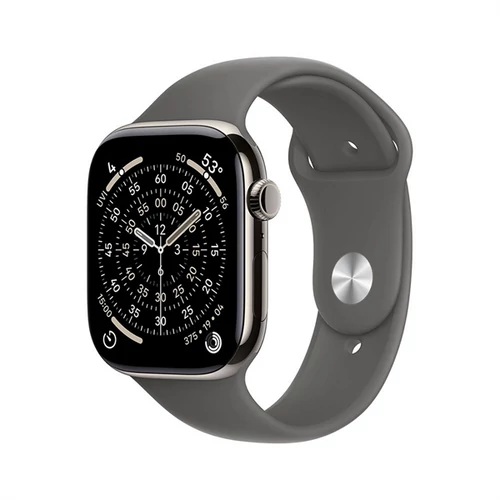 Apple Watch S11 Cellular 42mm Natural Titanium Case with Stone Grey Sport Band - M / L Apple