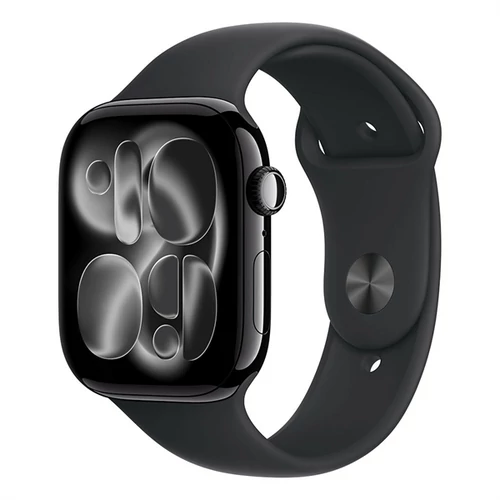 Apple Watch S11 Cellular 46mm Jet Black Aluminium Case with Black Sport Band - S / M Apple