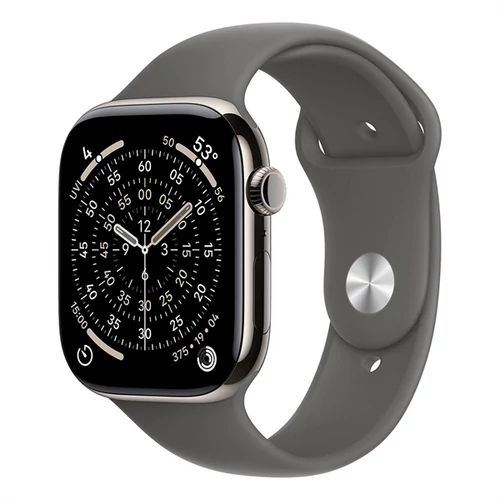 Apple Watch S11 Cellular 46mm Natural Titanium Case with Stone Grey Sport Band - M / L Apple
