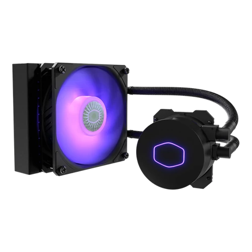 COOLER MASTER CPU hűtő MASTERLIQUID ML120L V2 RGB (vízhűtés), Fekete, (Gyárilag összeszerelt kivitel)