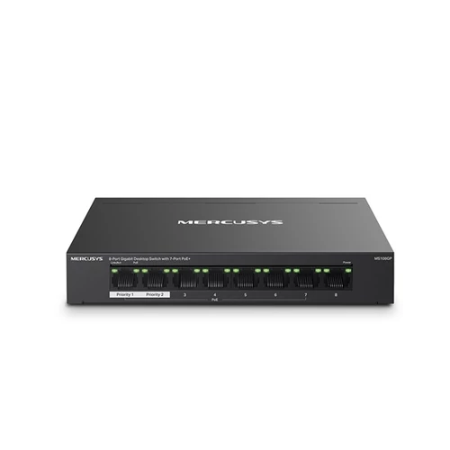 MERCUSYS Switch 8x1000Mbps(7xPOE + ), Fémházas Asztali, MS108GP TP-Link