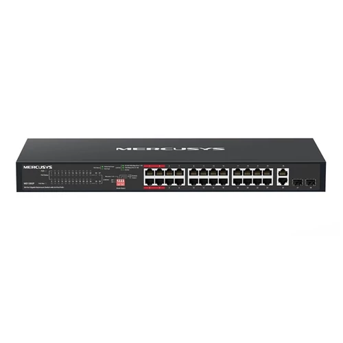 MERCUSYS Switch 28x1000Mbps(24xPOE + ) + 2xSFP, Fémházas Asztali Rackes, MS128GP TP-Link