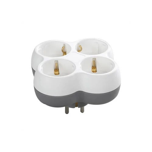 ORNO, OR-AE-13240(GS),  4x2P + E 4-es elosztó, 230V, 16A, IP20, 99,4X99,4X58,5mm, Fehér / Szürke ORNO