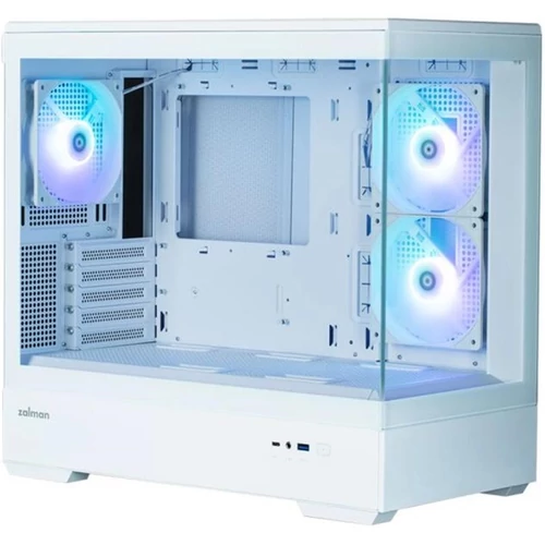 ZALMAN Ház Mini-ITX P30 WHITE tápegység nélkül, Mini-Tower Fehér, Üvegfalú Zalman