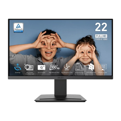 MSI PRO MP223 E2 21.5" FullHD VA 100Hz HDMI DP Monitor, fekete