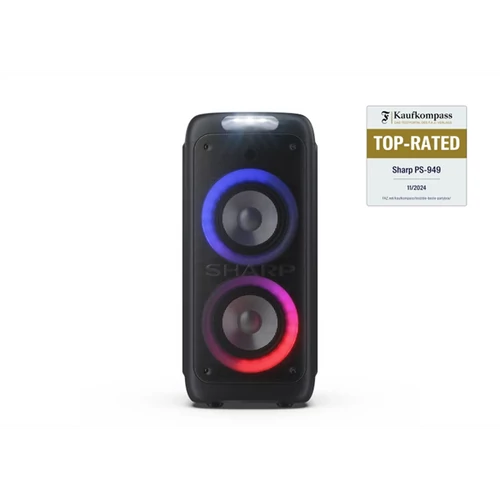 SHARP PS-949 hordozható Party hangszóró, USB / AUX Sharp