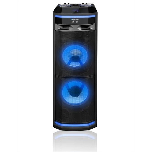 BLAUPUNKT PS11DB Bluetooth party LED hangszóró, TWS, FM, AUX, 1 db karaoke mikrofon, 1200W, Fekete (RTVBLAS010) Blaupunkt