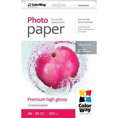 COLORWAY Fotópapír, prémium magasfényű (premium high glossy), 255 g / m2, A4, 50 lap ColorWay