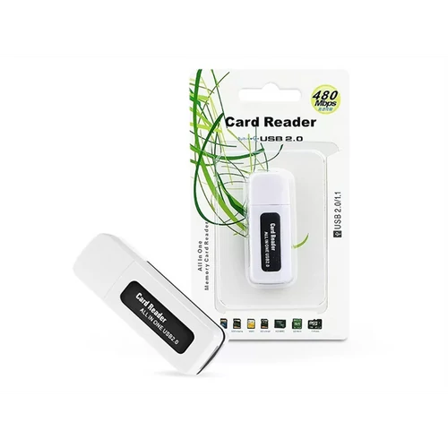 HAFFNER USB MEMÓRIAKÁRTYA-OLVASÓ - FEKETE / FEHÉR (USB 2.0, 480 Mb / s) HAFFNER