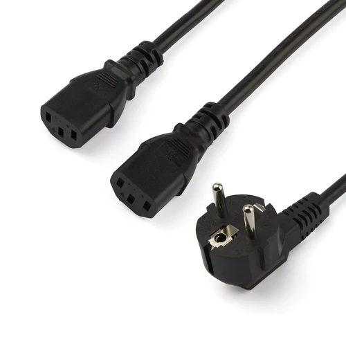 2M SCHUKO CEE7 TO 2X C13 CORD .