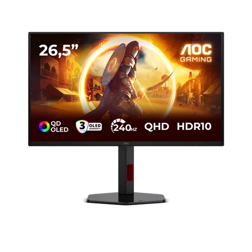 AOC Gaming OLED 240Hz monitor 26,5" Q27G4ZDR 2560x1440, 16:9, 400cd / m2, 0,03ms, DisplayPort / 2xHDMI / 2xUSB-A / 1xUSB-B AOC